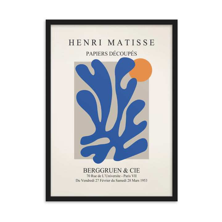 Poster - Henri Matisse, Papier Découpés blauer Garten II Henri Matisse Schwarz / 50×70 cm artlia