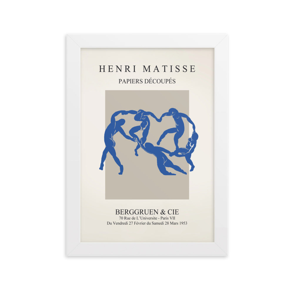 Poster - Henri Matisse, Papier Découpés blauer Tanz Henri Matisse Weiß / 21×30 cm artlia