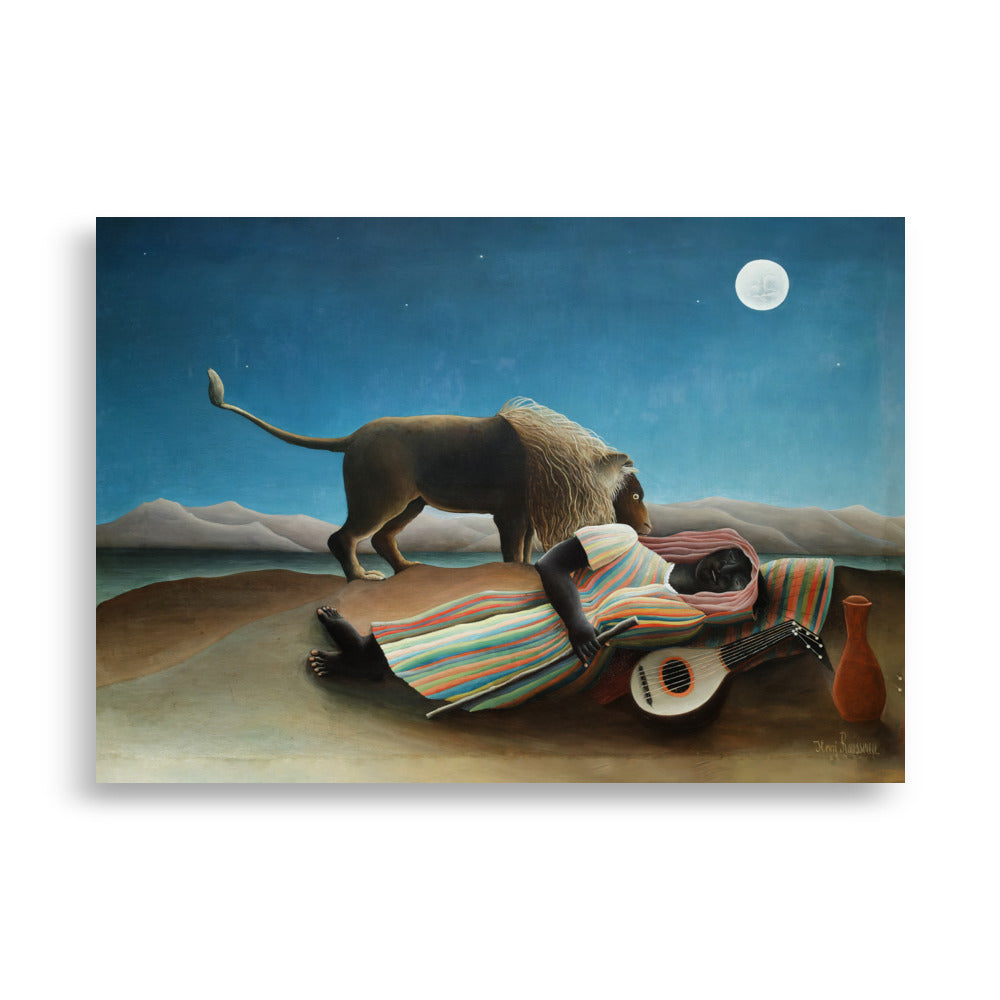 Poster - Henri Rousseau, Die schlafende Zigeunerin Henri Rousseau ohne Rahmen / 21×30 cm artlia