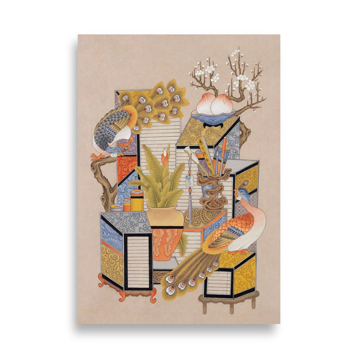 poster-korean-sehnsucht-nach-wissen-mit-pfau-longing-for-knowledge-with-peacock-seungmin-yoon_1_-min