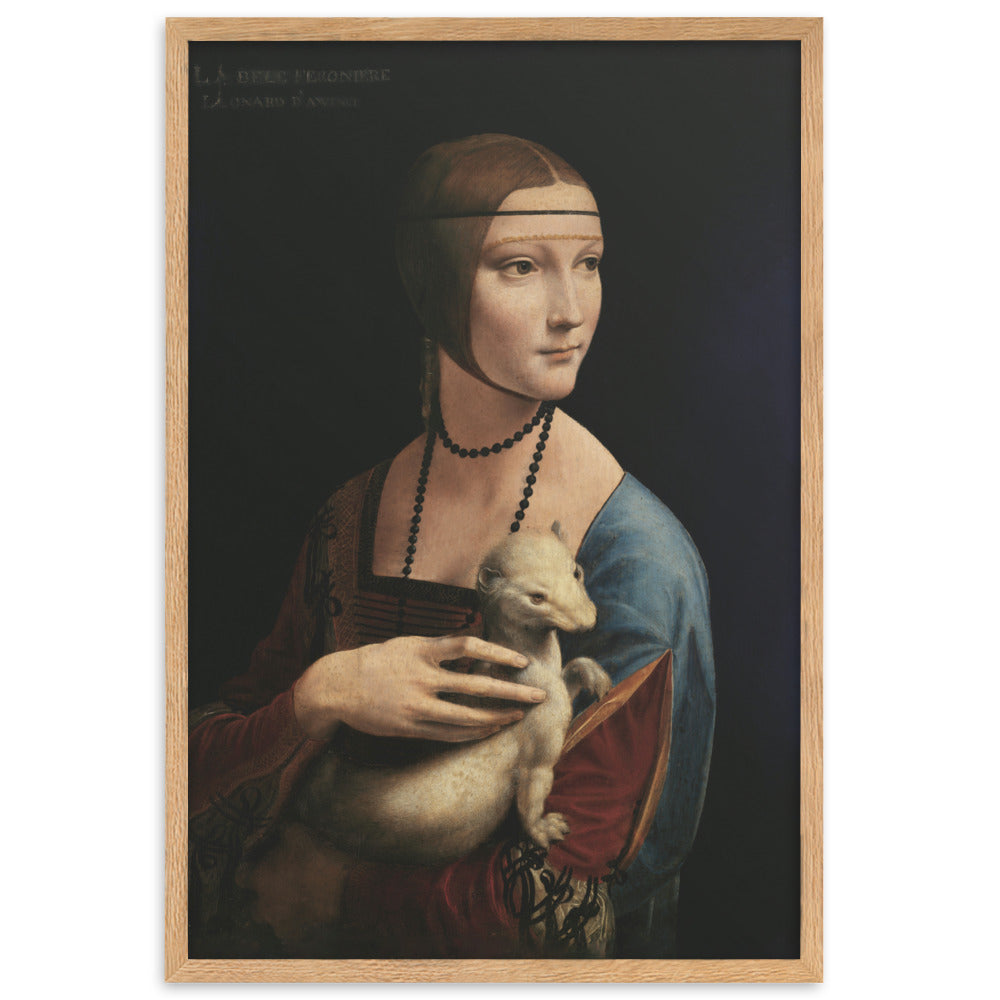 Poster - Leonardo da Vinci, Dame mit dem Hermelin Leonardo da Vinci Oak / 61×91 cm artlia