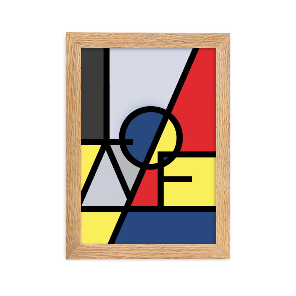 Poster - "LOVE" im Stil von Mondrian Kuratoren von artlia Oak / 21×30 cm artlia
