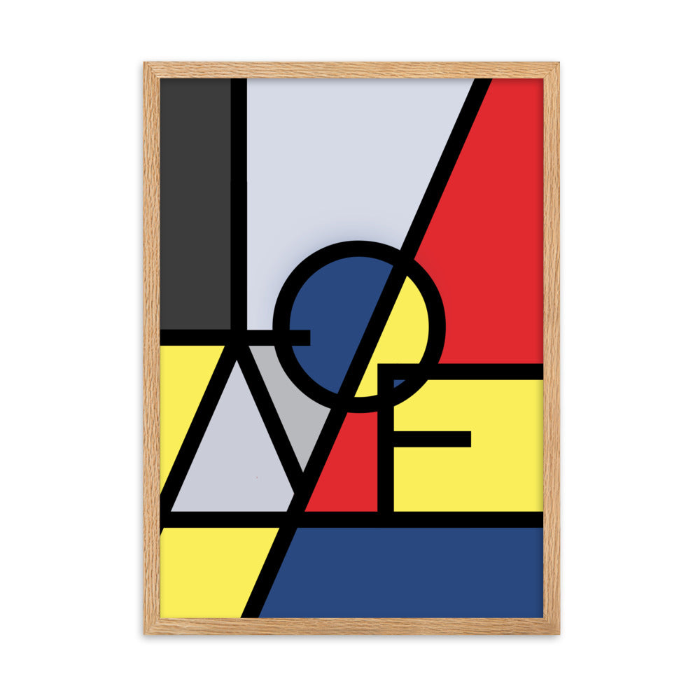 Poster - "LOVE" im Stil von Mondrian Kuratoren von artlia Oak / 50×70 cm artlia