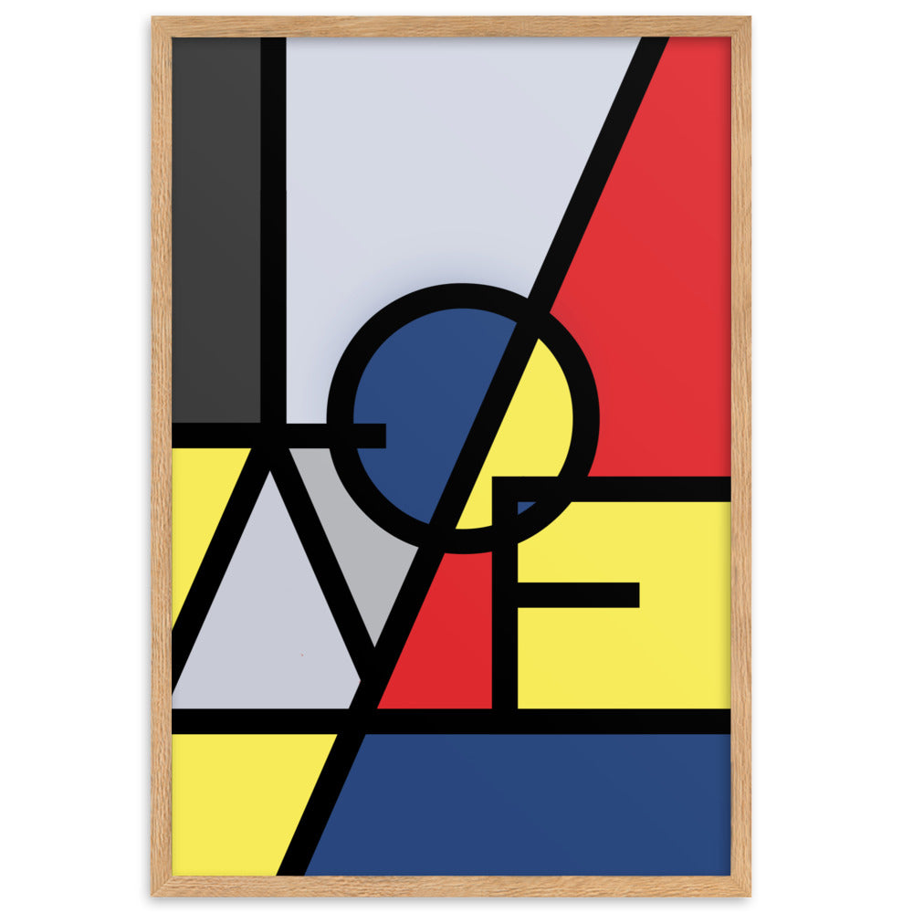 Poster - "LOVE" im Stil von Mondrian Kuratoren von artlia Oak / 61×91 cm artlia