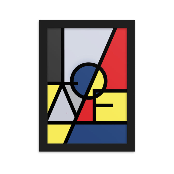 Poster - "LOVE" im Stil von Mondrian Kuratoren von artlia Schwarz / 21×30 cm artlia
