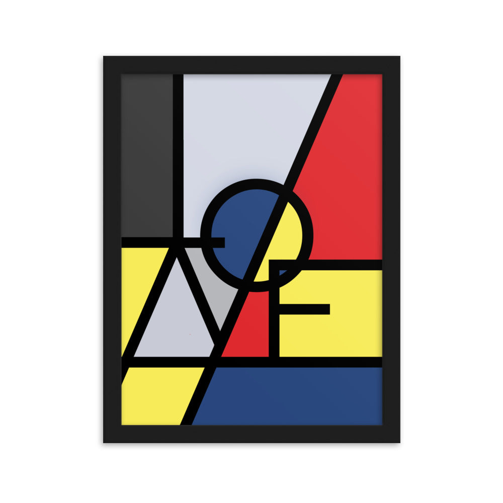 Poster - "LOVE" im Stil von Mondrian Kuratoren von artlia Schwarz / 30×40 cm artlia
