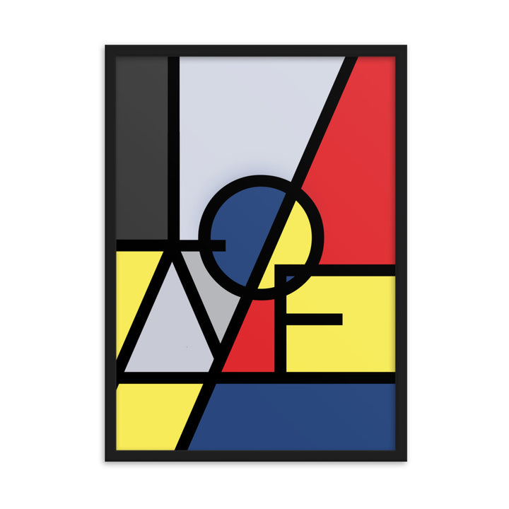 Poster - "LOVE" im Stil von Mondrian Kuratoren von artlia Schwarz / 50×70 cm artlia