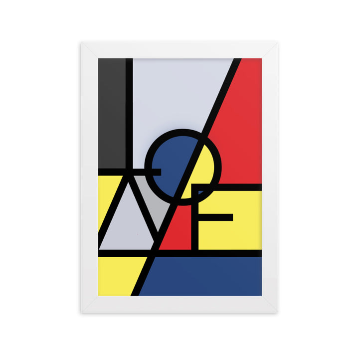 Poster - "LOVE" im Stil von Mondrian Kuratoren von artlia Weiß / 21×30 cm artlia