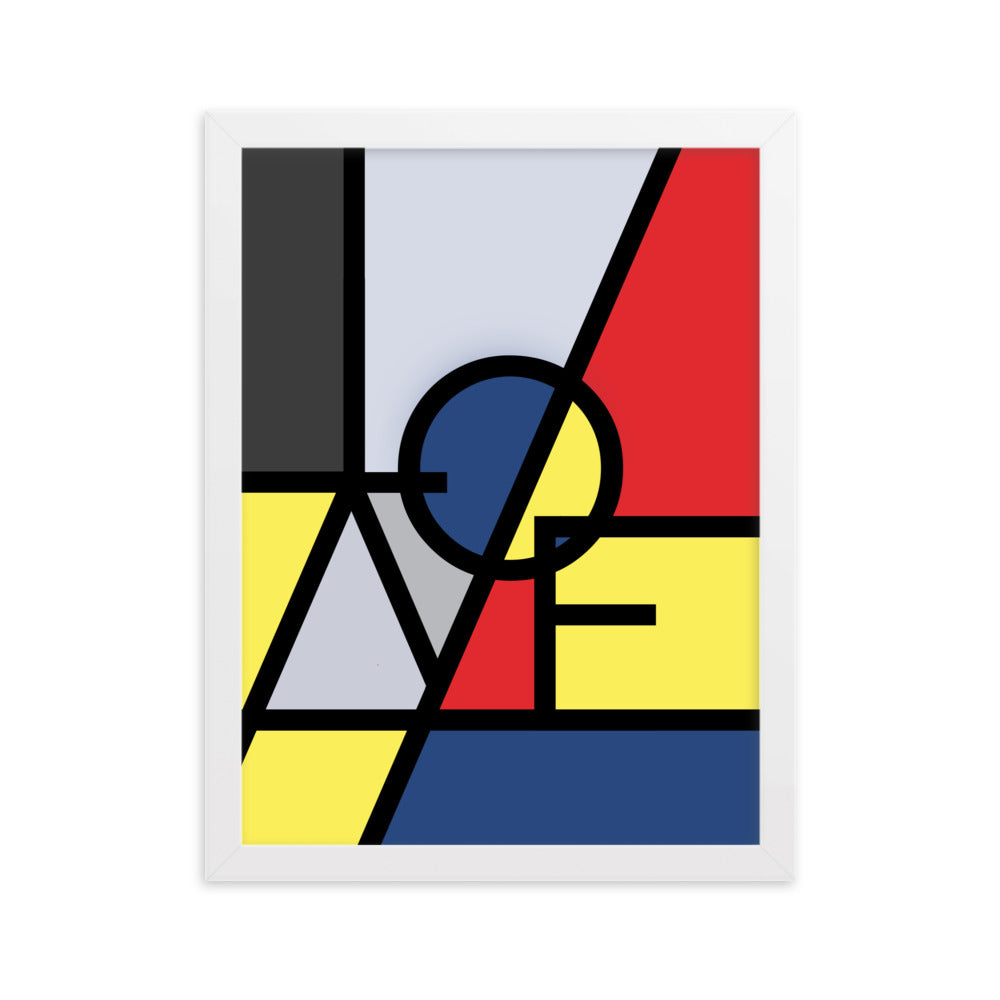 Poster - "LOVE" im Stil von Mondrian Kuratoren von artlia Weiß / 30×40 cm artlia