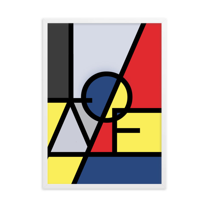 Poster - "LOVE" im Stil von Mondrian Kuratoren von artlia Weiß / 50×70 cm artlia