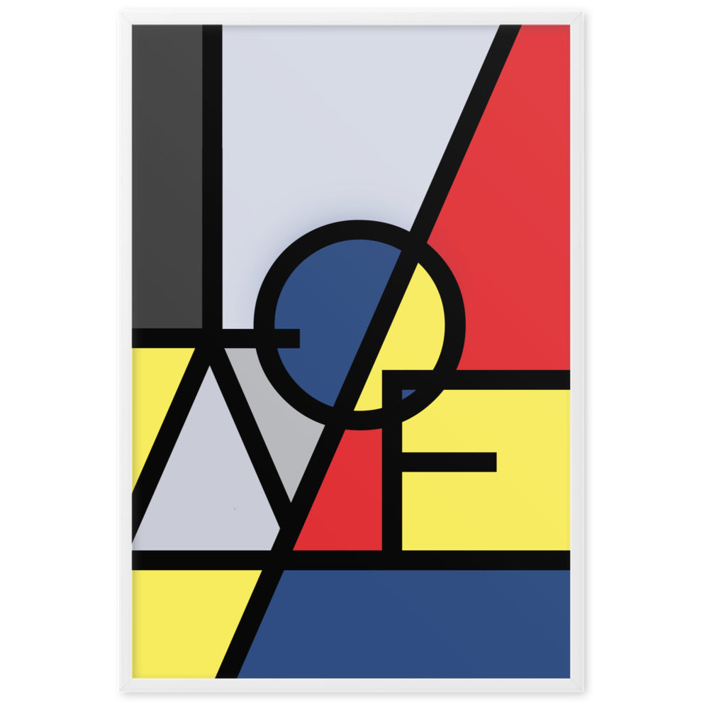 Poster - "LOVE" im Stil von Mondrian Kuratoren von artlia Weiß / 61×91 cm artlia
