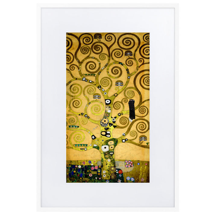 Poster mit Passepartout - Gustav Klimt, der Lebensbaum artlia Weiß / 61×91 cm artlia