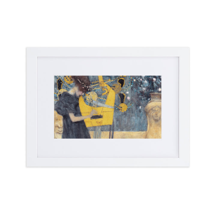 Poster mit Passepartout - Gustav Klimt, Die Musik Gustav Klimt Weiß / 21×30 cm artlia