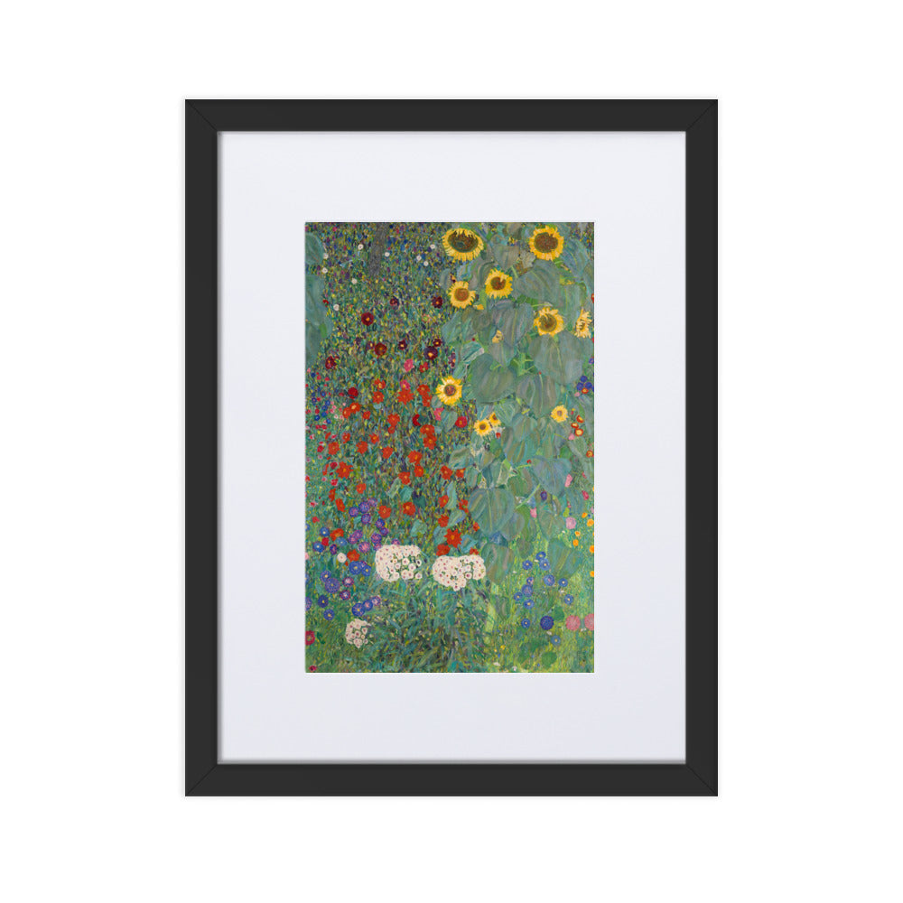 Poster mit Passepartout - Gustav Klimt, Garden with Sunflowers, Garten mit Sonnenblumen ARTLIA Schwarz / 30×40 cm artlia