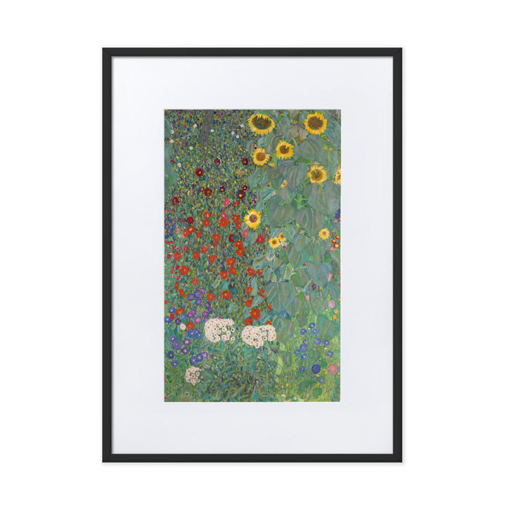 Poster mit Passepartout - Gustav Klimt, Garden with Sunflowers, Garten mit Sonnenblumen ARTLIA Schwarz / 50×70 cm artlia