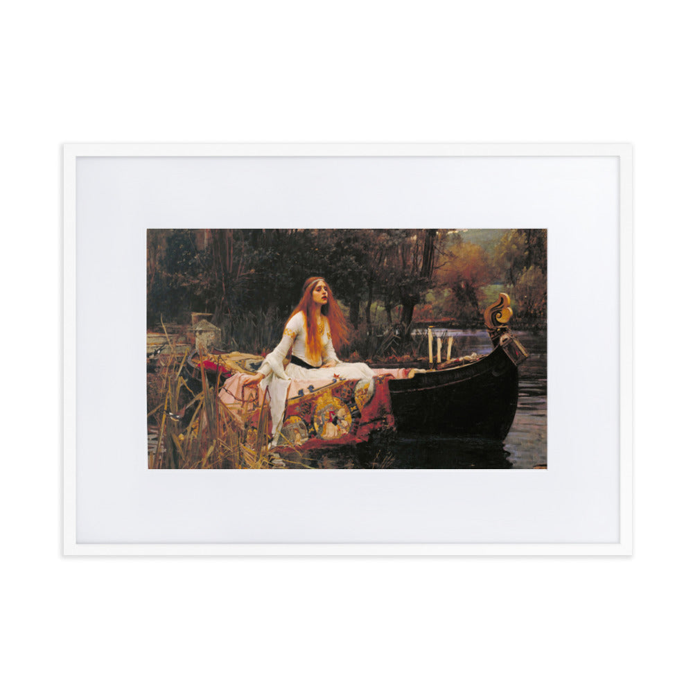 Poster mit Passepartout - John William Waterhouse, Die Dame von Shalott John William Waterhouse Weiß / 50×70 cm artlia