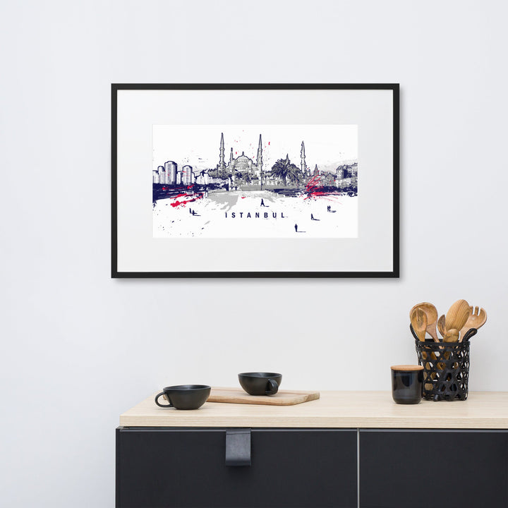 Poster mit Passepartout - Skyline Istanbul Marko Kurth artlia