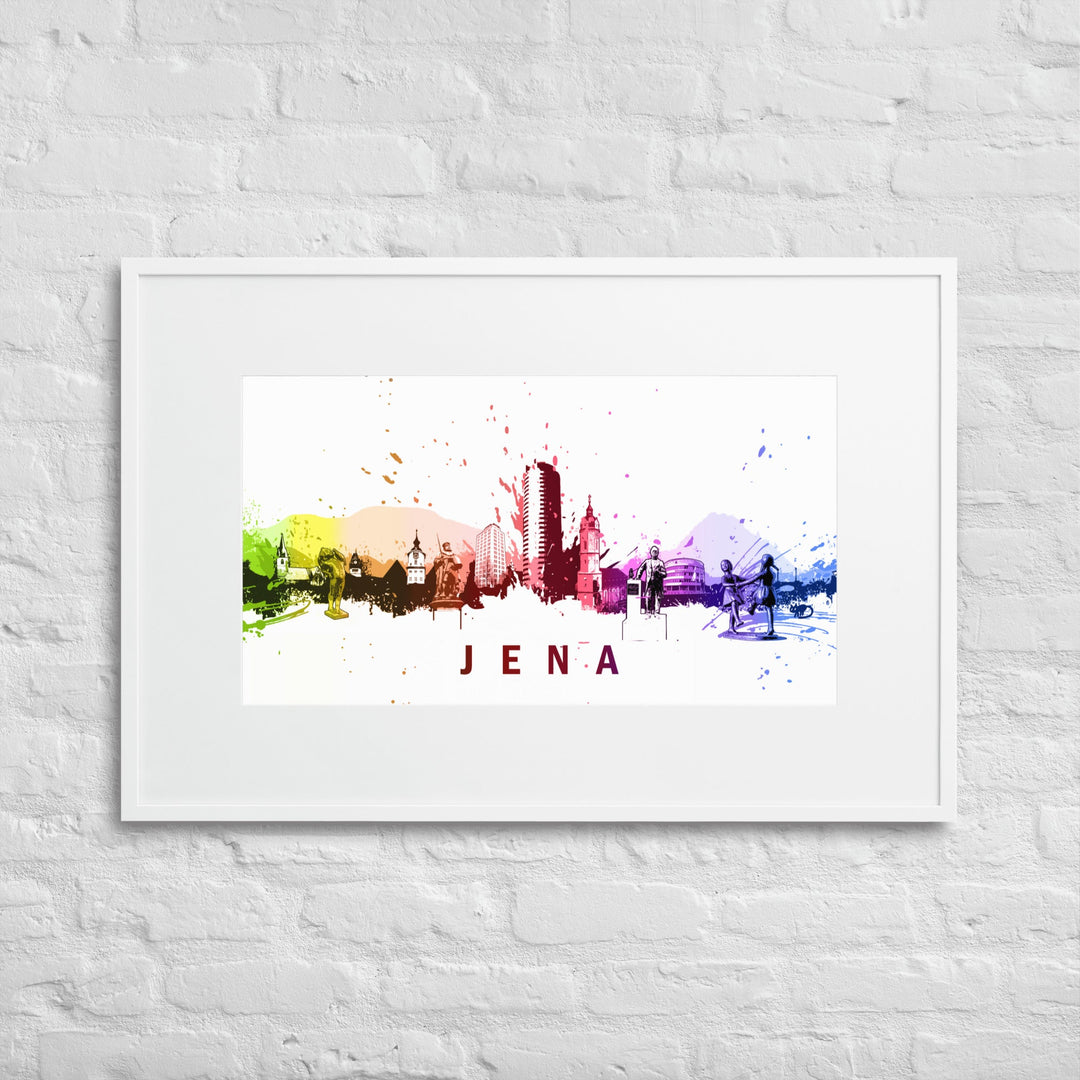 Poster mit Passepartout - Skyline Jena Marko Kurth artlia