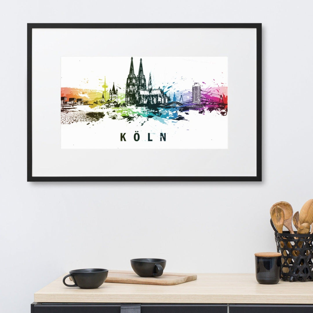 Poster mit Passepartout - Skyline Köln Marko Kurth artlia