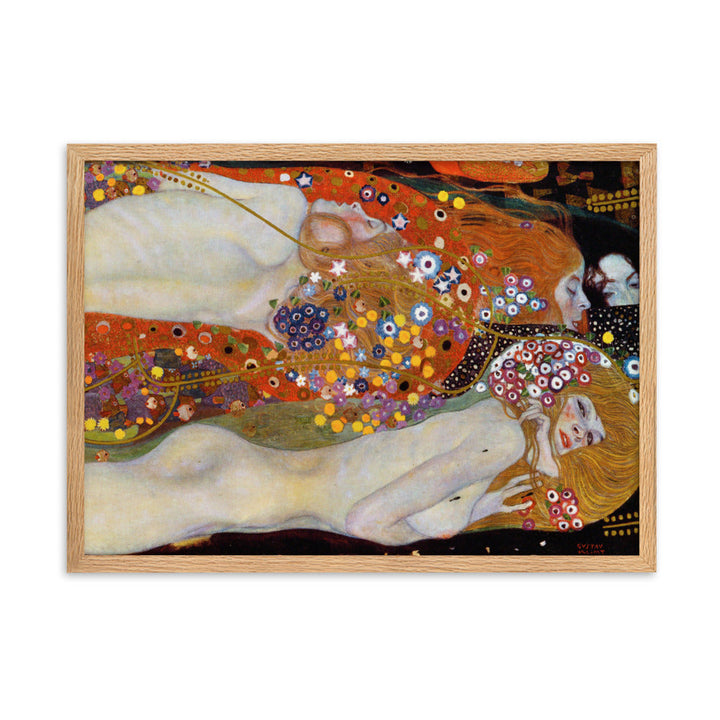 Poster mit Rahmen - Gustav Klimt, Wasserschlangen II Kuratoren von artlia Oak / 50×70 cm artlia