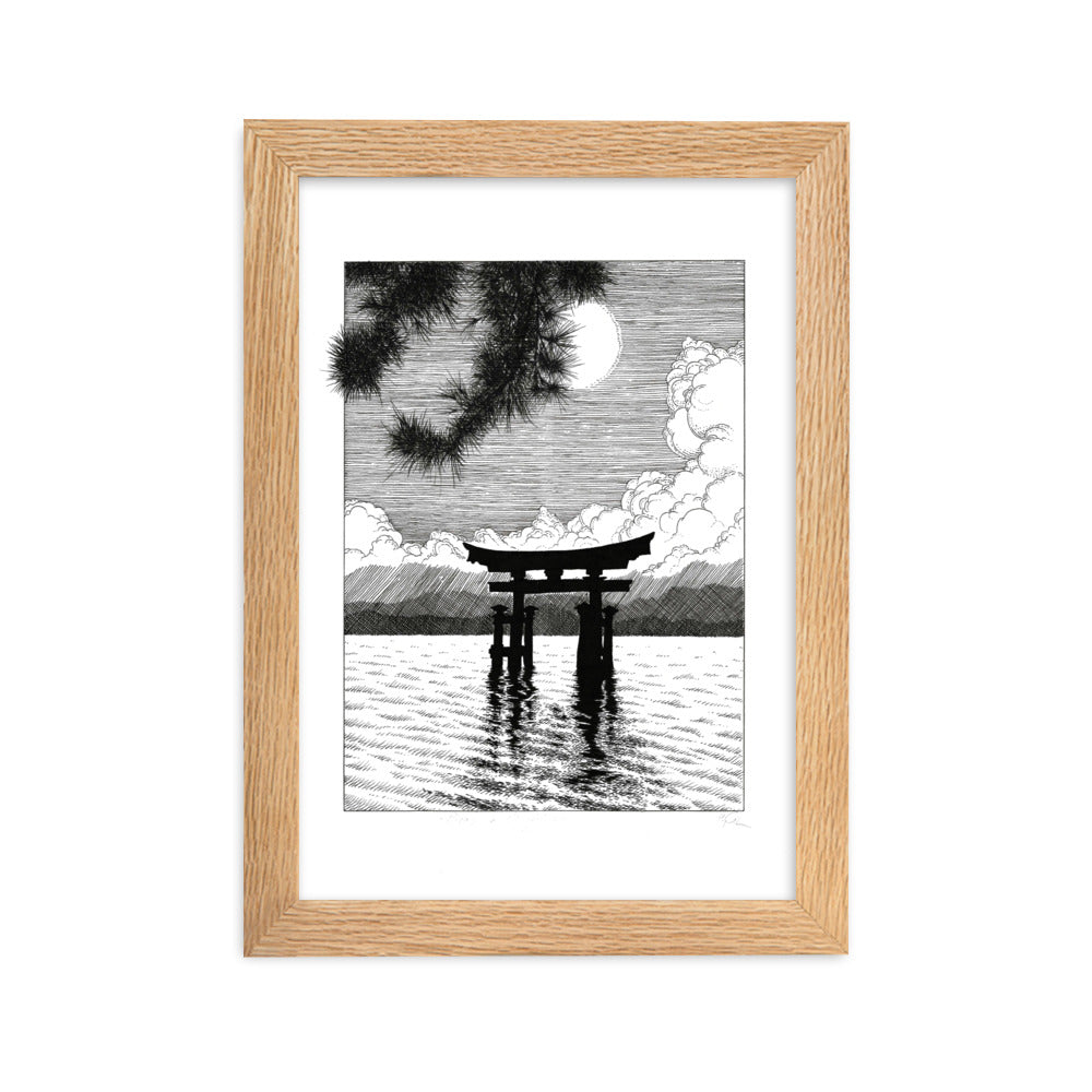 Poster mit Rahmen - Miyajima Pavel Illustrations Oak / 21×30 cm artlia