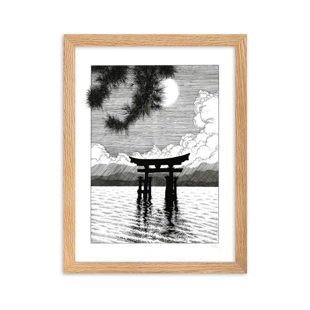 Poster mit Rahmen - Miyajima Pavel Illustrations Oak / 30×40 cm artlia