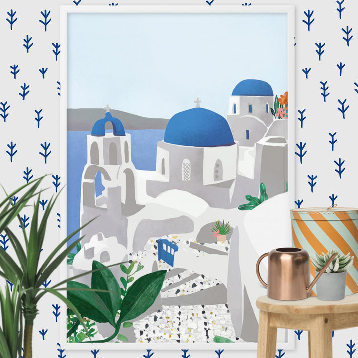 Poster mit Rahmen - Santorini Kuratoren von artlia artlia