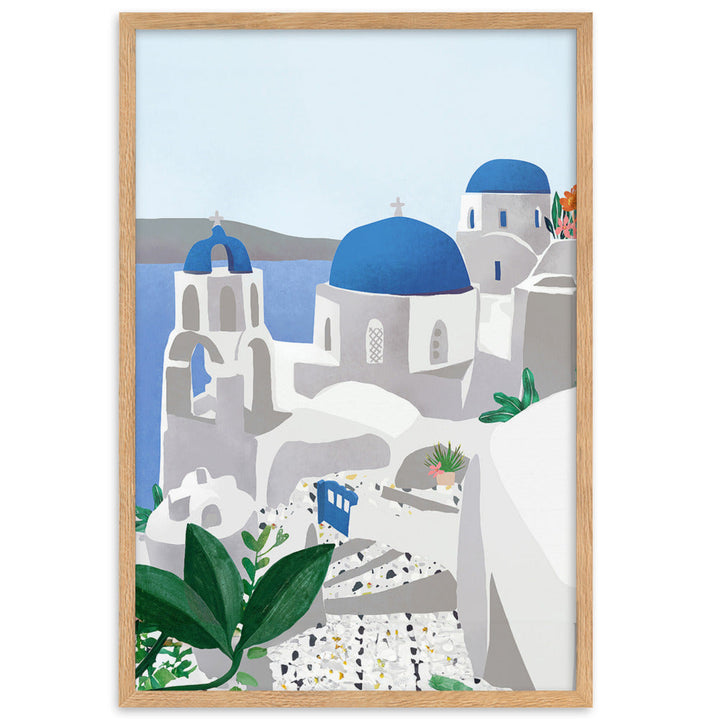 Poster mit Rahmen - Santorini Kuratoren von artlia Oak / 61×91 cm artlia