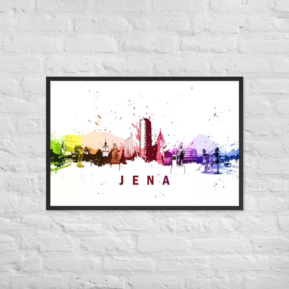 Poster mit Rahmen - Skyline Jena Marko Kurth artlia