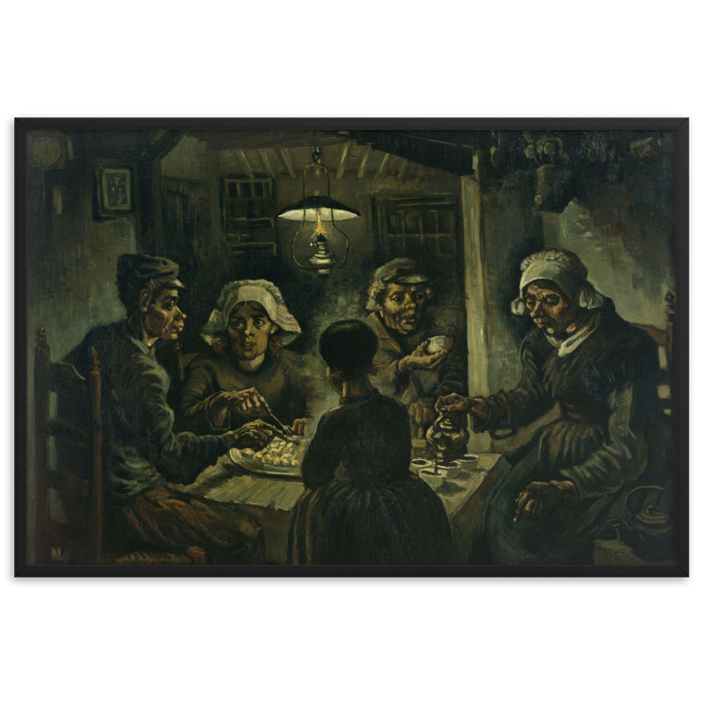 Poster mit Rahmen - Van Gogh, Katoffelesser 1885 Vincent van Gogh Schwarz / 61×91 cm artlia