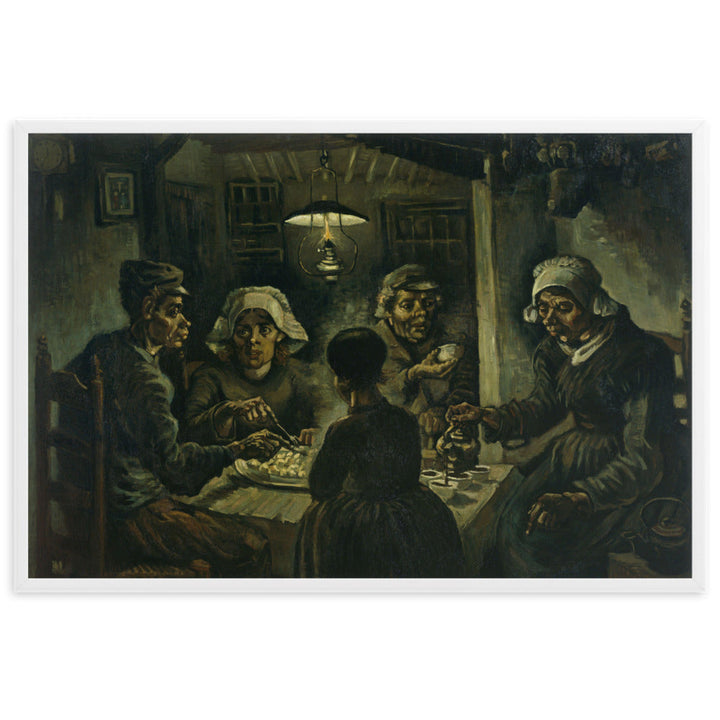 Poster mit Rahmen - Van Gogh, Katoffelesser 1885 Vincent van Gogh Weiß / 61×91 cm artlia