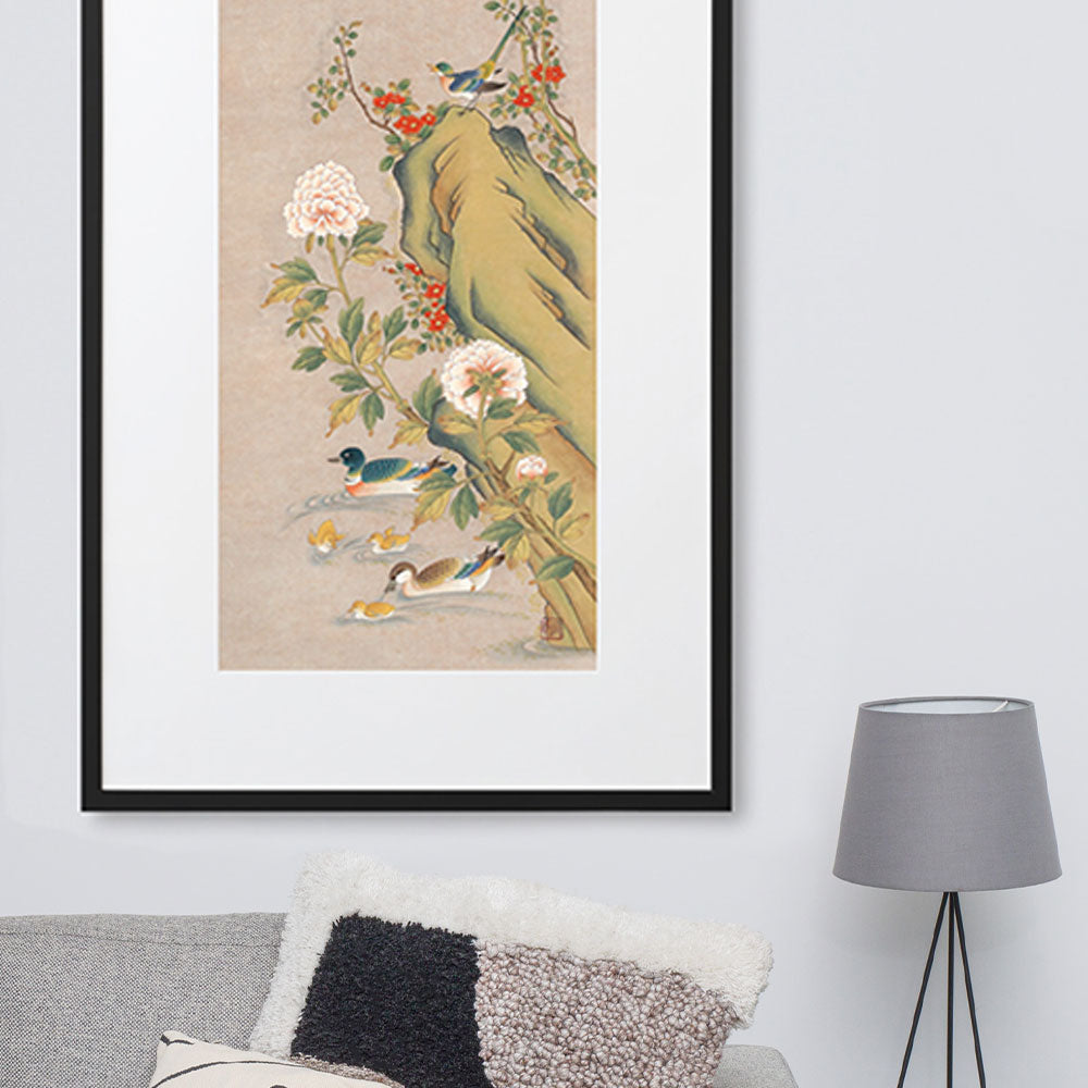 poster-passepartout-seungmin-yoon-blumen-und-voegel-artlia