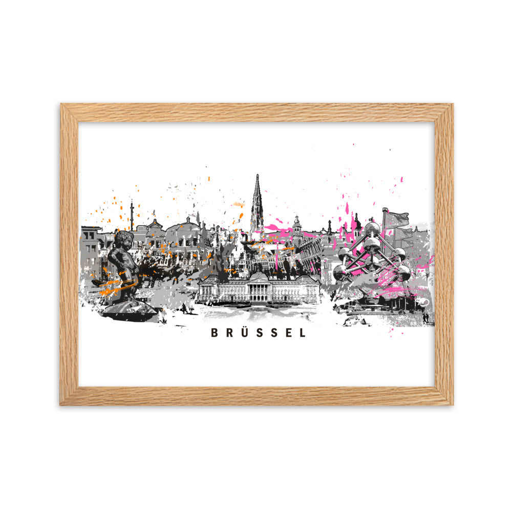 Poster - Skyline Brüssel Marko Kurth Oak / 30×40 cm artlia