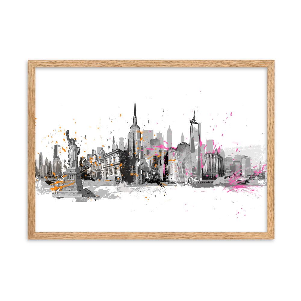 Poster - Skyline New York Marko Kurth Oak / 50×70 cm artlia