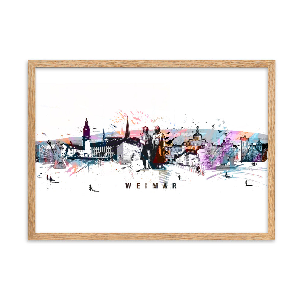 Poster - Skyline Weimar Marko Kurth Oak / 50×70 cm artlia