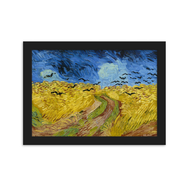 Poster - Van Gogh, Weizenfeld mit Krähen Vincent van Gogh Schwarz / 21×30 cm artlia