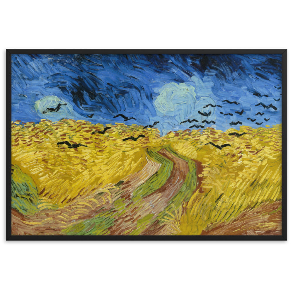 Poster - Van Gogh, Weizenfeld mit Krähen Vincent van Gogh Schwarz / 61×91 cm artlia