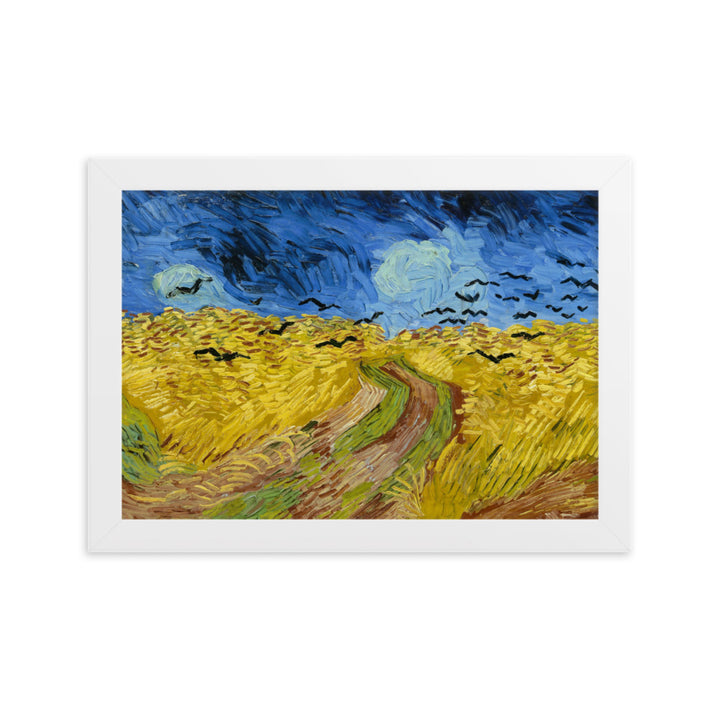 Poster - Van Gogh, Weizenfeld mit Krähen Vincent van Gogh Weiß / 21×30 cm artlia