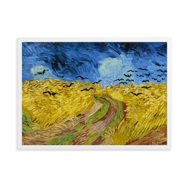 Poster - Van Gogh, Weizenfeld mit Krähen Vincent van Gogh Weiß / 50×70 cm artlia