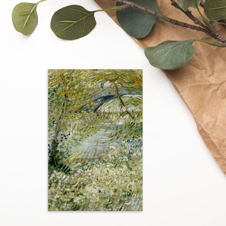 Postcard - Van Gogh, Seine Riverbank in Spring at the Pont de Clichy