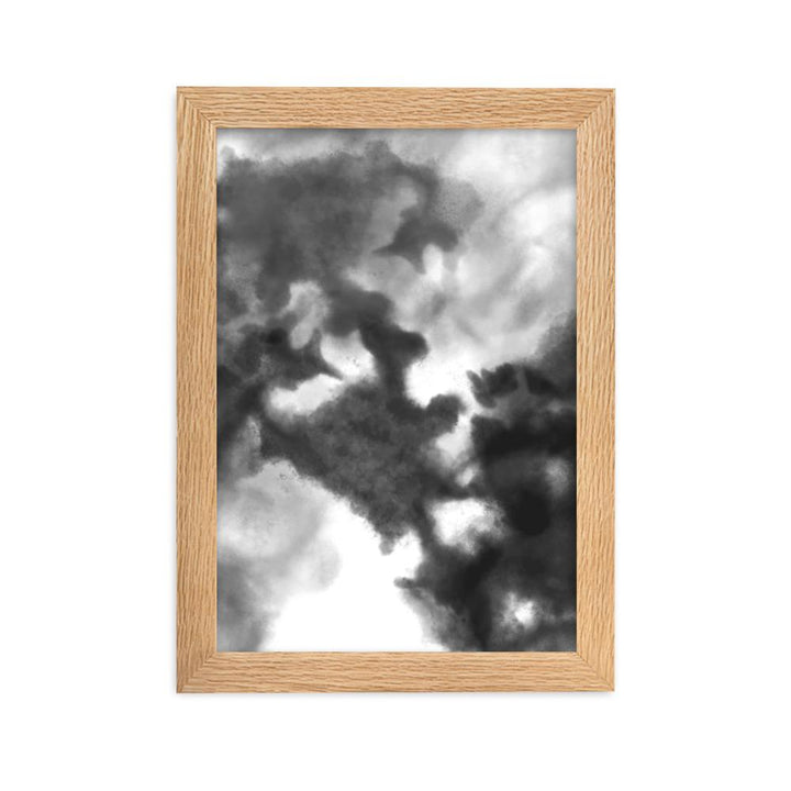 Black Watercolor - Poster im Rahmen artlia Oak / 21×30 cm artlia