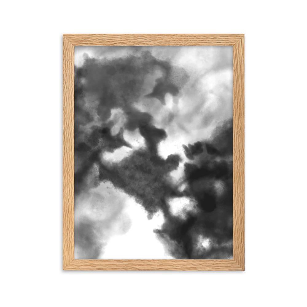 Black Watercolor - Poster im Rahmen artlia Oak / 30×40 cm artlia