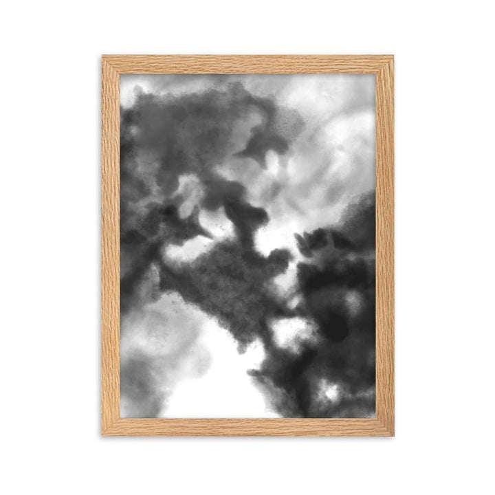 Black Watercolor - Poster im Rahmen artlia Oak / 30×40 cm artlia