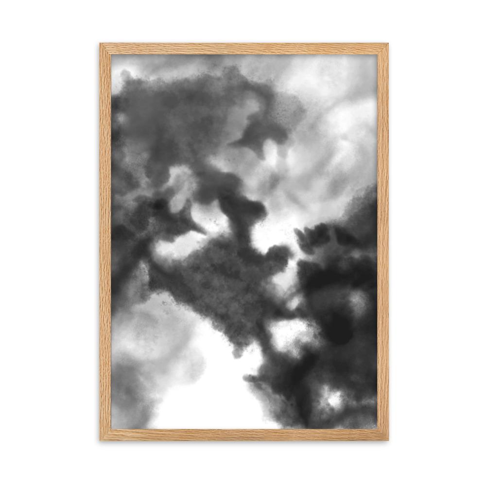 Black Watercolor - Poster im Rahmen artlia Oak / 50×70 cm artlia