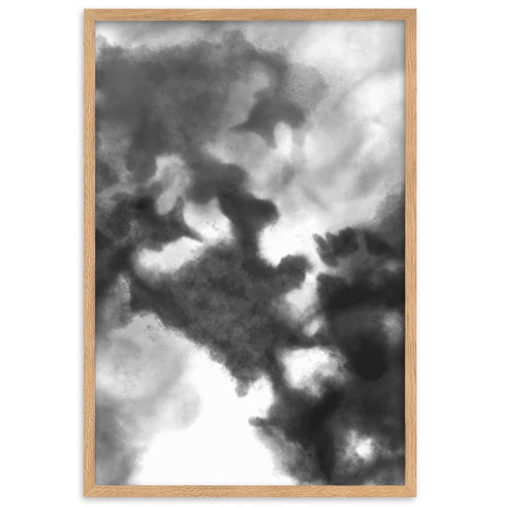 Black Watercolor - Poster im Rahmen artlia Oak / 61×91 cm artlia
