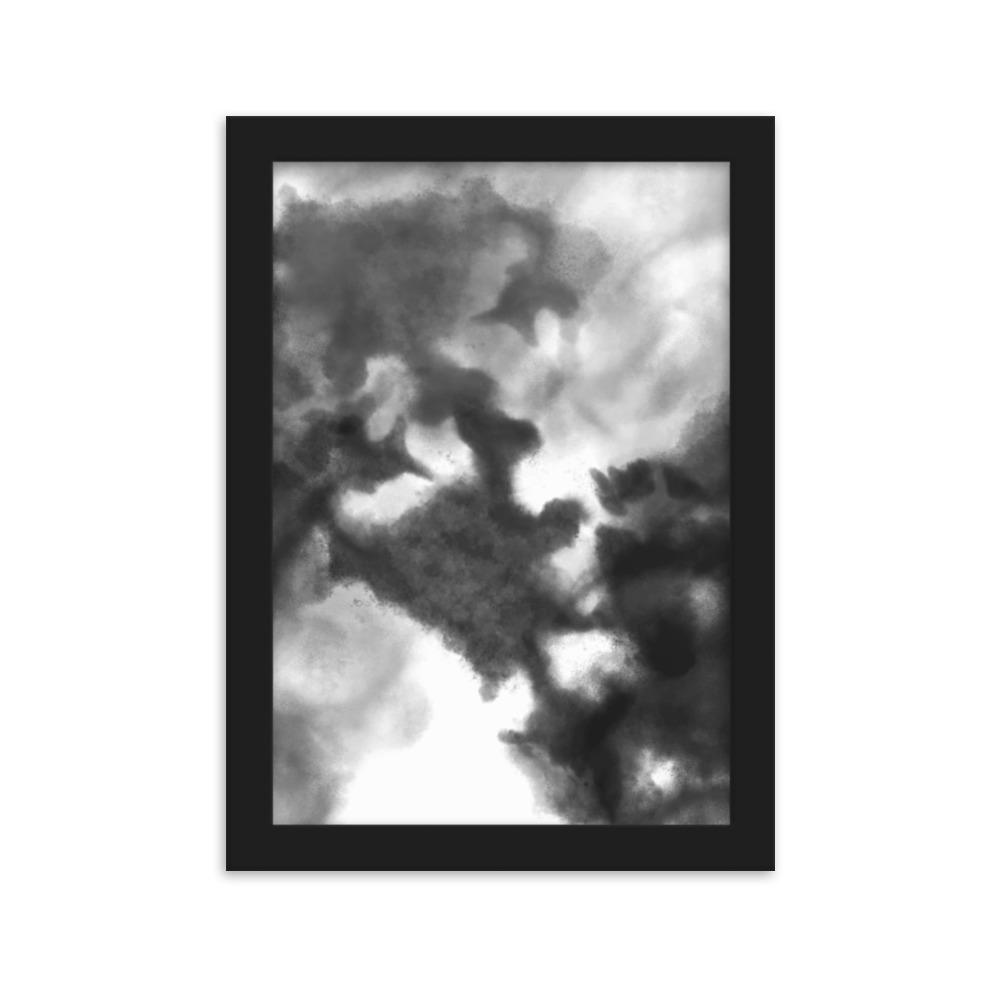 Black Watercolor - Poster im Rahmen artlia Schwarz / 21×30 cm artlia