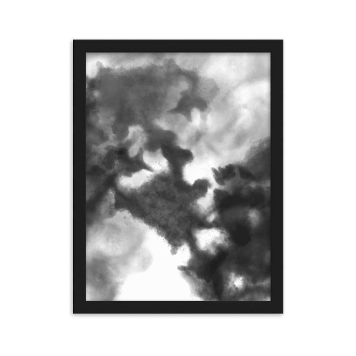 Black Watercolor - Poster im Rahmen artlia Schwarz / 30×40 cm artlia