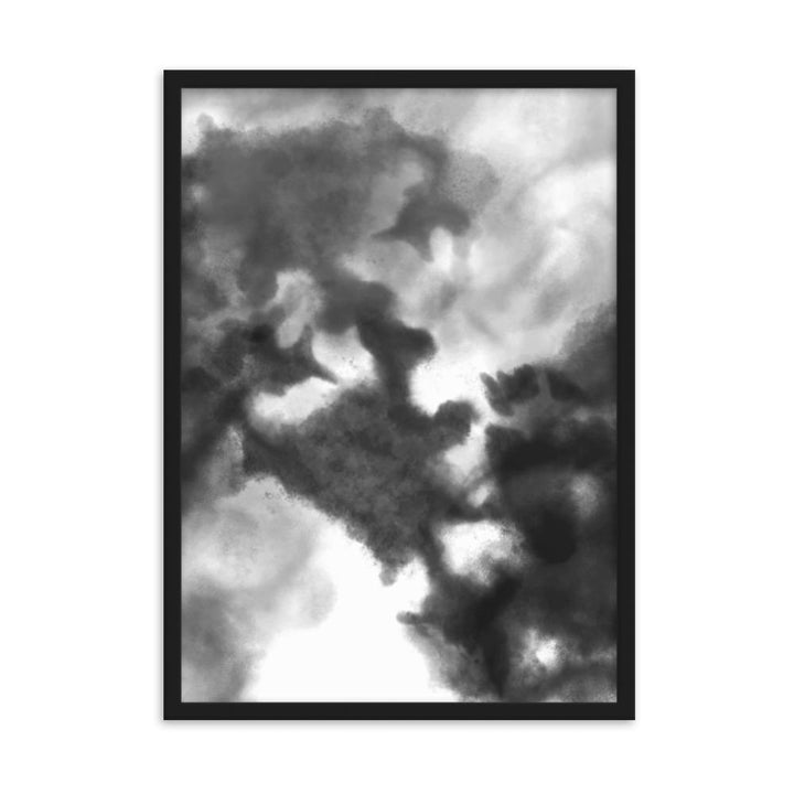 Black Watercolor - Poster im Rahmen artlia Schwarz / 50×70 cm artlia