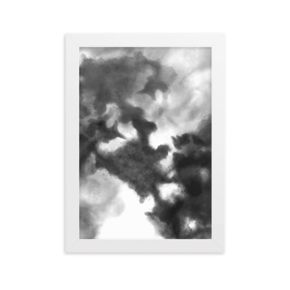 Black Watercolor - Poster im Rahmen artlia Weiß / 21×30 cm artlia