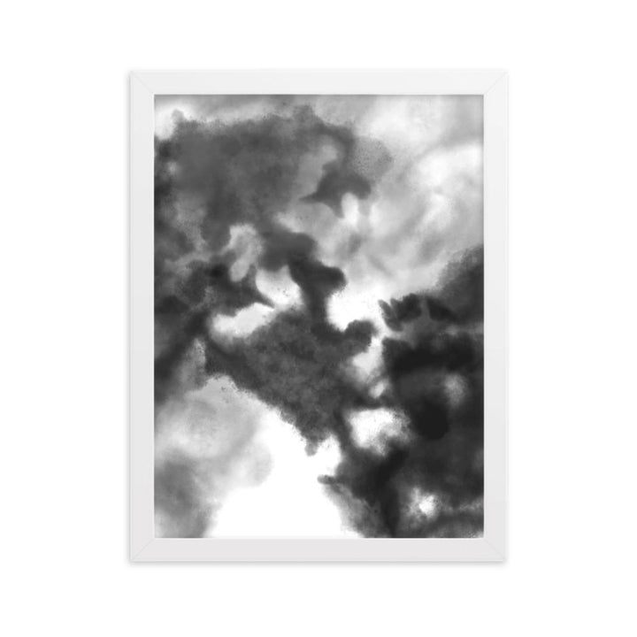 Black Watercolor - Poster im Rahmen artlia Weiß / 30×40 cm artlia